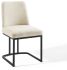 Amplify Sled Base Dining Chair (Black & Beige Fabric)