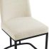 Amplify Sled Base Dining Chair (Black & Beige Fabric)