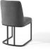 Amplify Sled Base Dining Chair (Black & Charcoal Fabric)