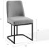 Amplify Sled Base Dining Chair (Black & Light Grey Fabric)