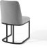 Amplify Sled Base Dining Chair (Black & Light Grey Fabric)