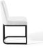 Amplify Sled Base Dining Chair (Black & White Fabric)