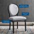 Emanate Dining Chair (Black & Light Grey Vintage French Fabric)
