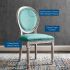 Emanate Dining Chair (Natural Teal Vintage French Velvet)
