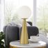 Apex Glass Globe Glass Table Lamp (White Satin Brass)
