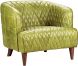 Magdelan Tufted Leather Arm Chair (Emerald)
