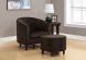 Shiville Accent Chair and Ottoman (Brown Floral Velvet)