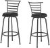 Leary Barstool (Set of 2 - Silver Grey & Black Seat)