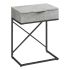 Linkuva End Table (Grey Cement with Black Base)