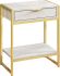 Ramygala End Table (Beige Marble with Gold Base))