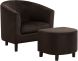 Shiville Accent Chair and Ottoman (Brown Floral Velvet)