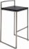 Genoa Bar Stool (Black Leather with Silver Frame)