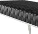 Karlee Occasional Bench (Black Leather with Silver Base)