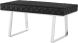 Karlee Jr. Occasional Bench (Black Leather with Silver Base)