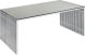Amici Dining Table (Silver with Glass Top)