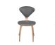 Satine Dining Chair (Grey Leather with Walnut Frame)