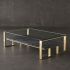 Tierra Coffee Table (Black Wood Vein with Gold Base)