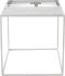 Corbett Side Table (White with Silver Base)