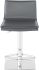 Palma Adjustable Height Stool (Dark Grey Leather with Silver Base)