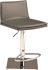 Palma Adjustable Height Stool (Dark Grey Leather with Silver Base)