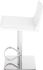 Palma Adjustable Height Stool (White Leather with Silver Base)
