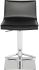 Palma Adjustable Height Stool (Black Leather with Silver Base)
