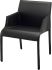 Delphine Dining Chair (Armrests - Black Leather)