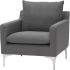 Anders Single Seat Sofa (Slate Grey with Silver Legs)