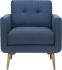 Ingrid Single Seat Sofa (Lagoon Blue with Walnut Legs)