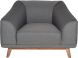 Mara Single Seat Sofa (Steel Grey with Walnut Legs)
