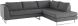 Janis Sectional Sofa (Right - Dark Grey Tweed with Silver Legs)