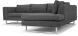 Janis Sectional Sofa (Right - Dark Grey Tweed with Silver Legs)