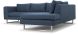 Janis Sectional Sofa (Right - Lagoon Blue with Stainless Legs)