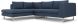 Janis Sectional Sofa (Left - Lagoon Blue with Silver Legs)