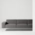 Bryce Triple Seat Sofa (Shale Grey with Silver Legs)