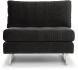 Janis Seat Armless Sofa (Narrow - Shadow Grey with Silver Legs)