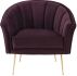 Aria Single Seat Sofa (Mulberry with Gold Legs)