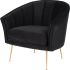 Aria Single Seat Sofa (Black with Gold Legs)