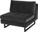Janis Seat Armless Sofa (Wide - Shadow Grey with Black Legs)