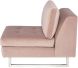 Janis Seat Armless Sofa (Narrow - Blush with Silver Legs)