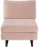 Janis Seat Sofa sans Accoudoirs (Étroit - Rosé avec Pattes Noires)