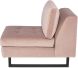 Janis Seat Sofa sans Accoudoirs (Étroit - Rosé avec Pattes Noires)