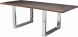 Lyon Live Edge Dining Table (Long - Seared Oak with Stainless Base)