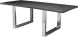Lyon Live Edge Dining Table (Long - Oxidized Grey with Stainless Base)