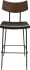 Soli Bar Stool (Black Leather with Seared Backrest)