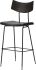 Soli Bar Stool (Black Leather with Seared Backrest)
