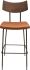 Soli Bar Stool (Caramel Leather with Seared Backrest)