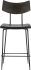 Soli Counter Stool (Black Leather with Seared Backrest)