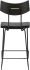 Soli Counter Stool (Black Leather with Seared Backrest)