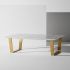 Catrine Coffee Table (White with Gold Legs)